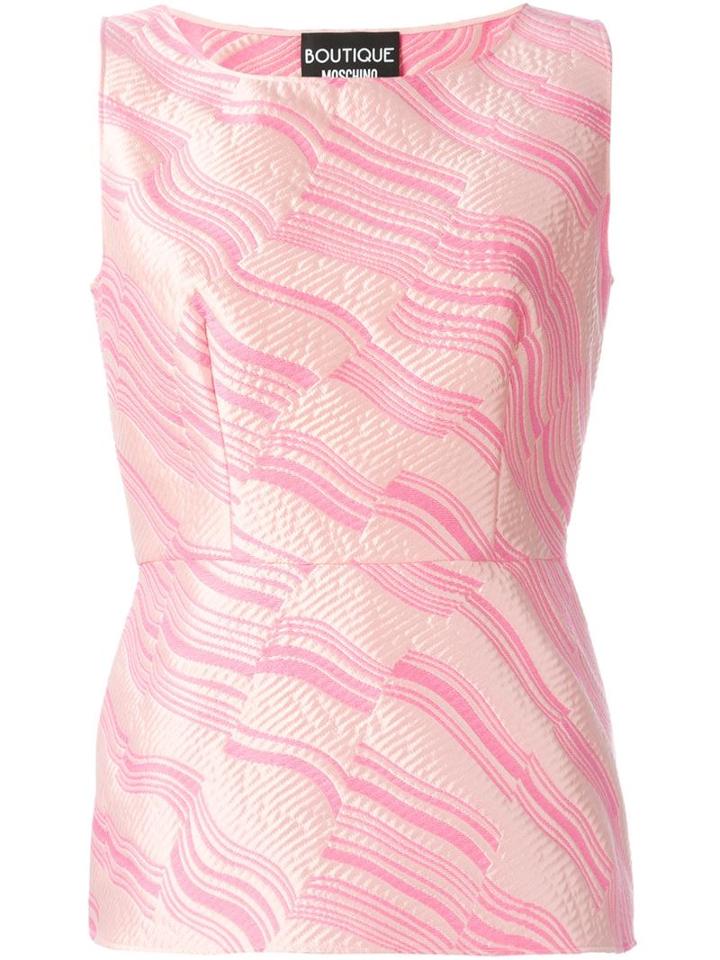 Moschino Cheap & Chic Wavy Jacquard Peplum Top