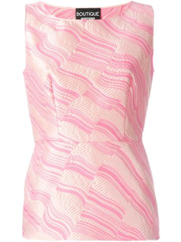 Moschino Cheap & Chic Wavy Jacquard Peplum Top