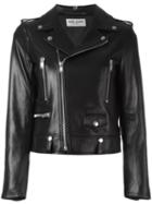 Saint Laurent Classic Motorcycle Jacket, Women's, Size: 40, Black, Cupro/cotton/polyester/calf Leather