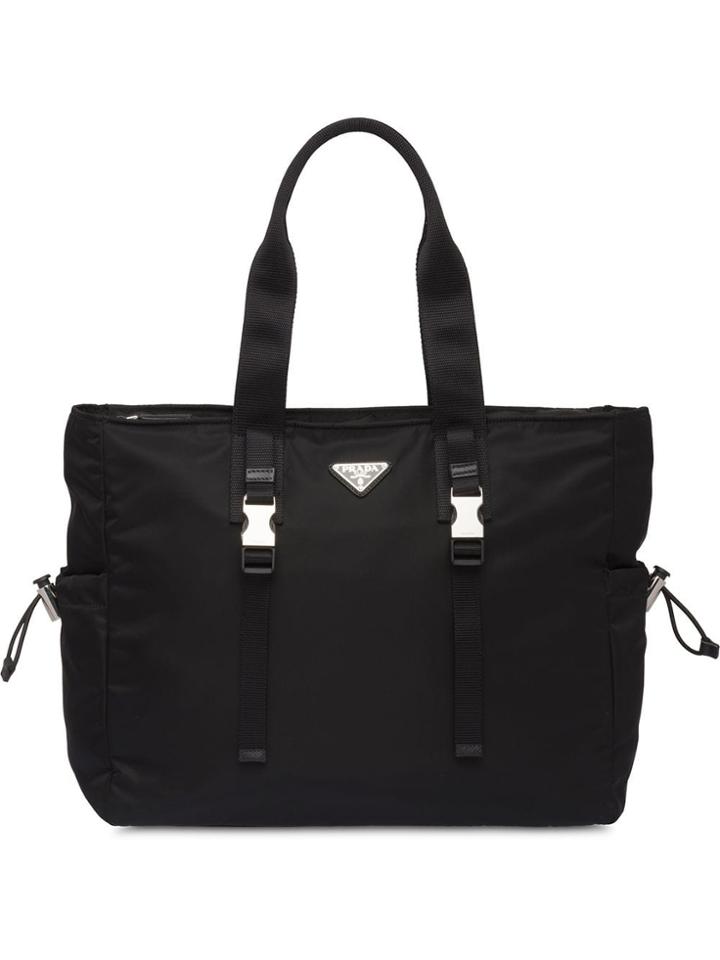 Prada Fabric Tote Bag - Black