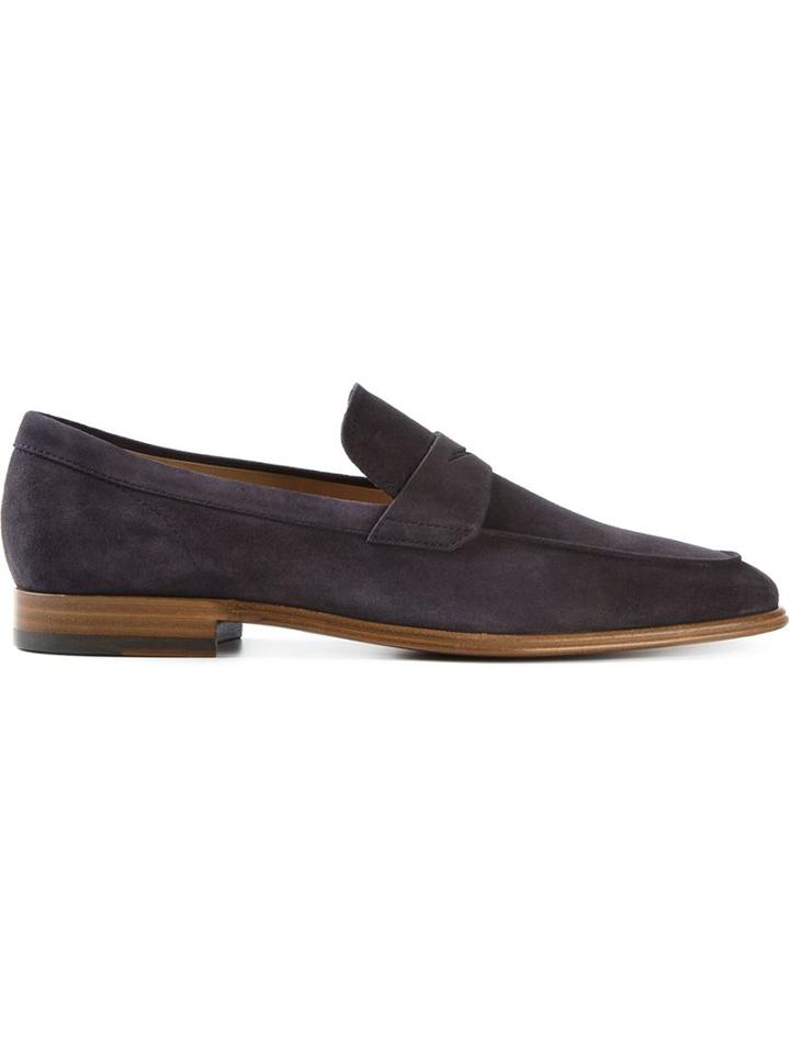 Tod S Suede Loafers, Men's, Size: 9, Blue, Leather