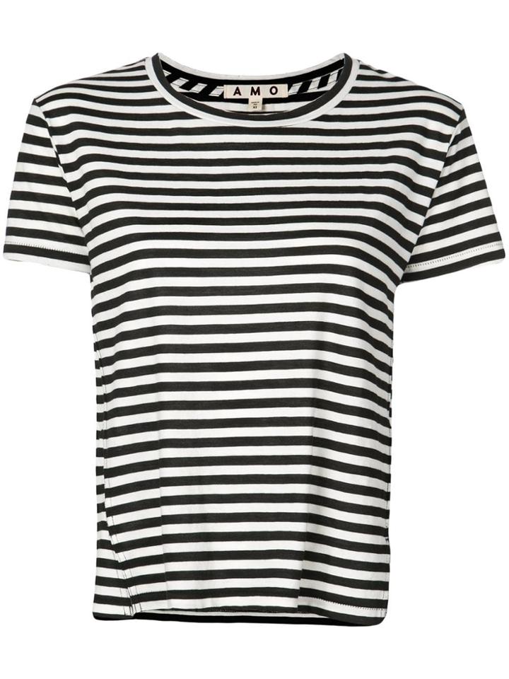 Amo Striped Twist T-shirt - Brown
