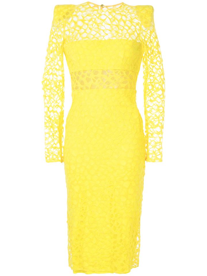 Alex Perry Caroline French Lace Dress - Yellow & Orange