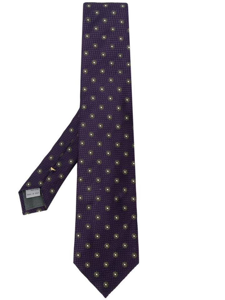 Canali Floral Print Tie - Purple
