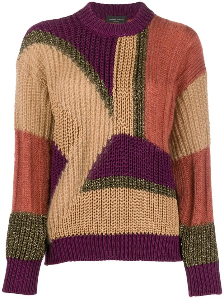 Roberto Collina Panelled Colour Block Jumper - Brown