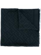 Fendi Ff Logo Scarf, Men's, Black, Silk/cotton/wool
