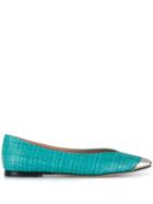Emilio Pucci Square-toe Ballerina Shoes - Blue