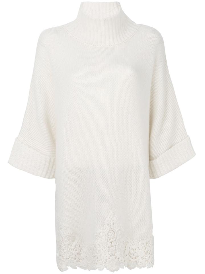 Ermanno Scervino Lace Trimmed Dress - Nude & Neutrals