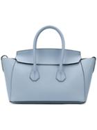 Bally Textured Logo Tote - Blue