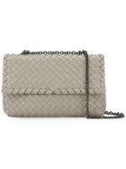 Bottega Veneta Woven Shoulder Bag With Chain, Women's, Nude/neutrals, Leather