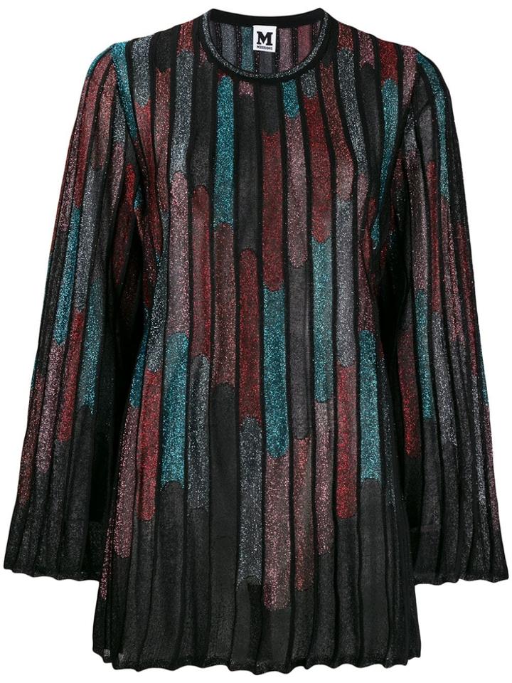 M Missoni Abstract Print Ribbed Jumper - Black