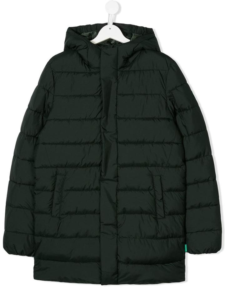Save The Duck Kids Teen Long Padded Coat - Green