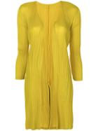 Pleats Please By Issey Miyake Long Pleated Jacket - Yellow & Orange