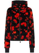 Moncler Grenoble Vonne Floral Print Feather Down Puffer Jacket - Black