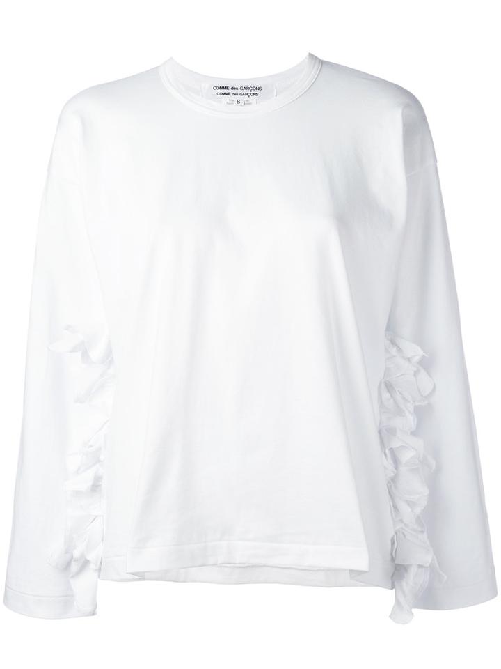 Comme Des Garçons Comme Des Garçons - Frilled Detail Sweatshirt - Women - Cotton - M, Women's, White, Cotton