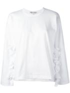 Comme Des Garçons Comme Des Garçons - Frilled Detail Sweatshirt - Women - Cotton - M, Women's, White, Cotton