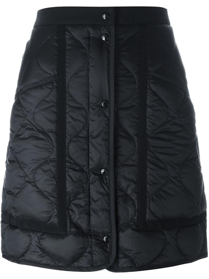 Moncler Quilted A-line Skirt, Women's, Size: 40, Black, Feather Down/polyamide/polyester/cotton
