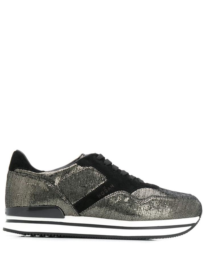 Hogan Leather Lace-up Sneakers - Black