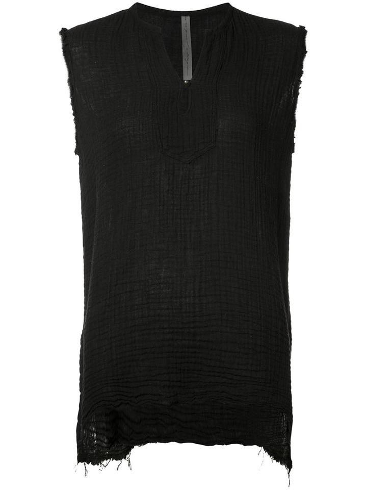 Raquel Allegra - Curved Hem Tank Top - Women - Cotton - 1, Black, Cotton