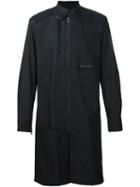 Y-3 Layered Zipped Mid-length Coat, Men's, Size: Large, Black, Cotton