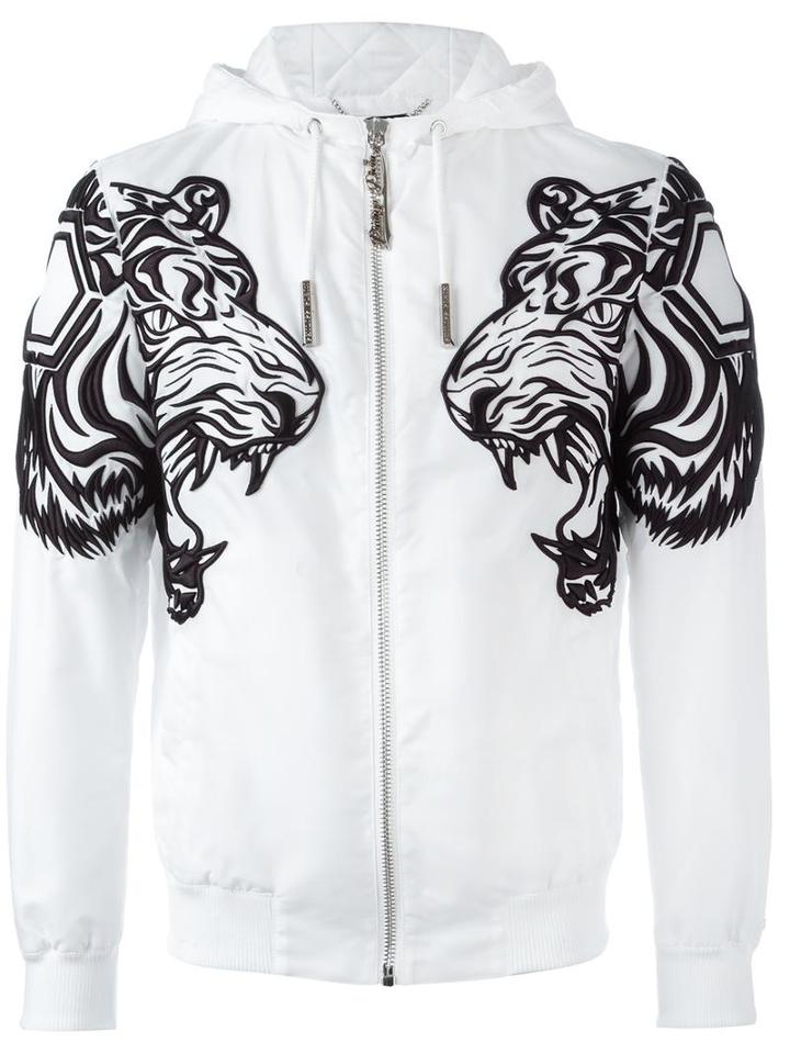 Philipp Plein 'unpleasant' Jacket, Men's, Size: Medium, White, Polyamide/cotton/spandex/elastane