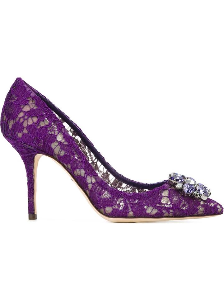 Dolce & Gabbana Bellucci Pumps, Women's, Size: 39, Pink/purple, Cotton/nylon/silk/viscose