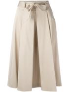 Boutique Moschino - Pleated Belted Skirt - Women - Cotton/other Fibers - 40, Women's, Nude/neutrals, Cotton/other Fibers