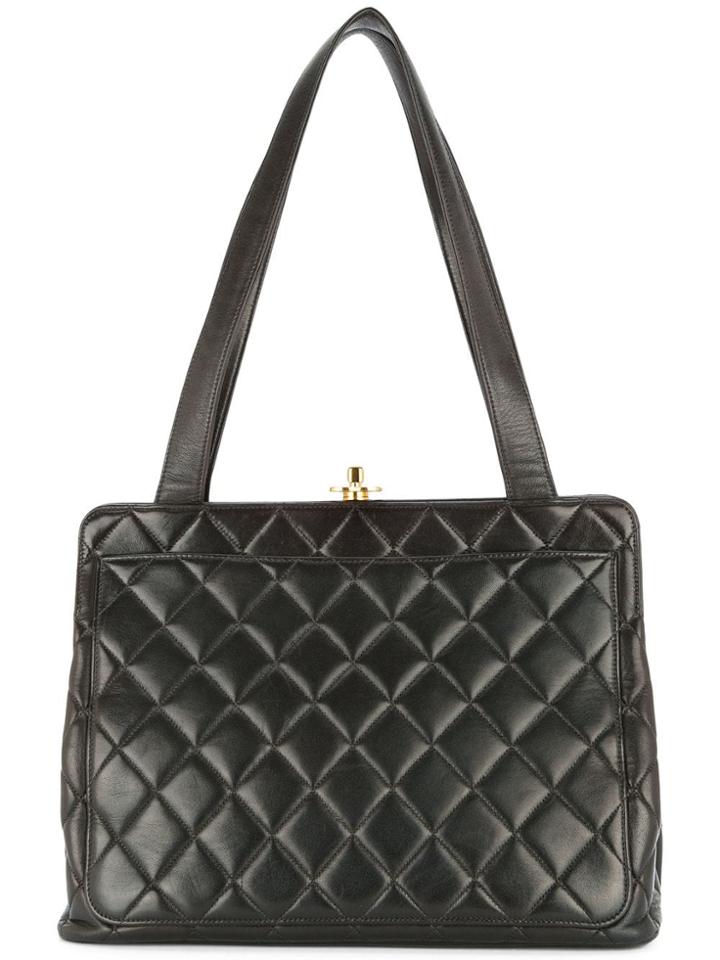 Chanel Vintage Turnlock Doctor Shoulder Bag - Black