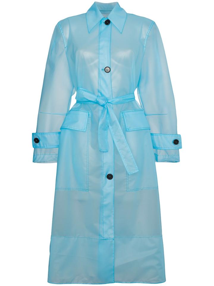 Calvin Klein 205w39nyc Plastic Belted Trench Coat - Blue