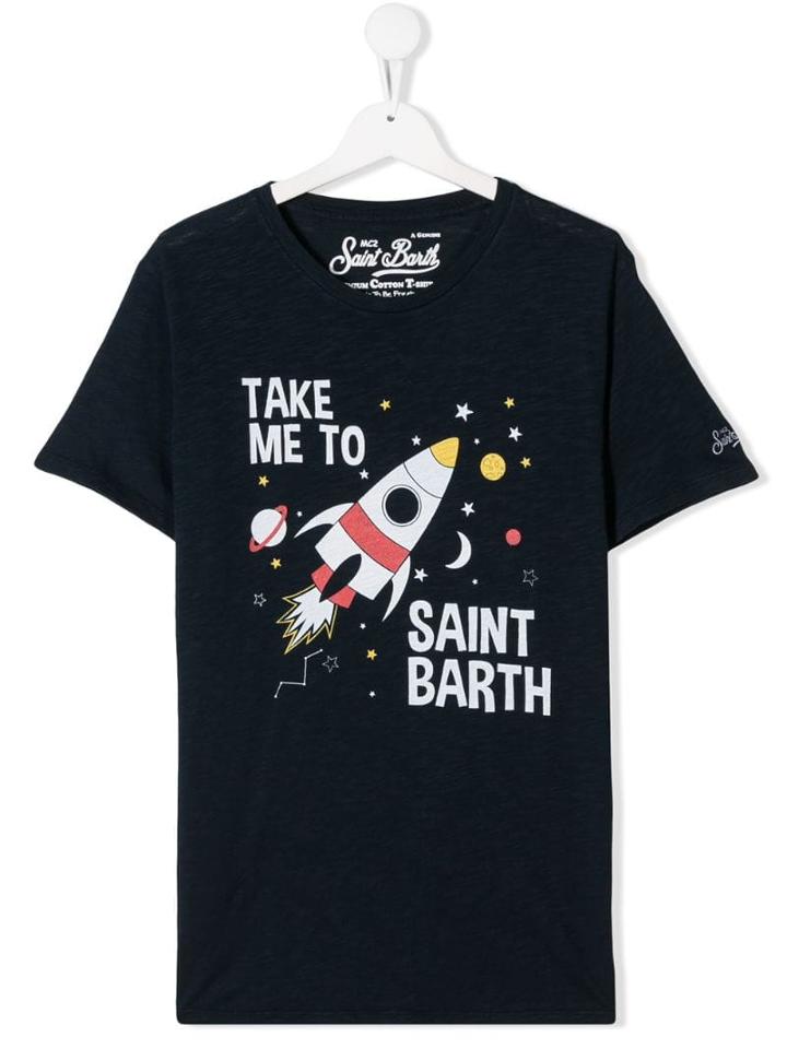 Mc2 Saint Barth Kids Rocket Print T-shirt - Blue