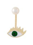 Delfina Delettrez Eye Piercing Earring, Women's, Metallic, 9kt Gold/enamel/pearls