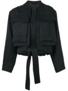 Tom Ford - Cropped Pocketed Jacket - Women - Silk/linen/flax/acetate - 36, Black, Silk/linen/flax/acetate