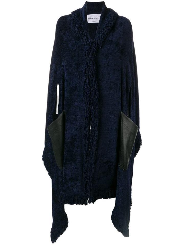 Sonia Rykiel Fringed Edge Coat - Blue