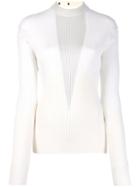 Zilver Ribbed Knitted Top - White