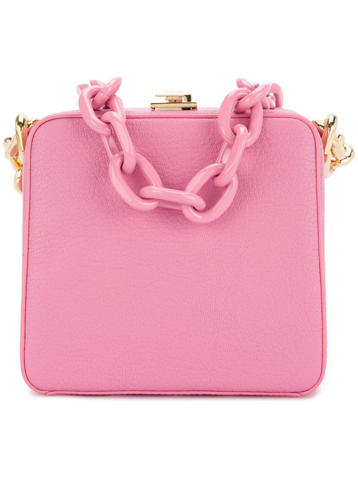 The Volon Cube Chain Clutch - Pink & Purple