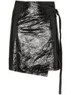 Helmut Lang High-waist Vinyl Wrap Skirt - Black