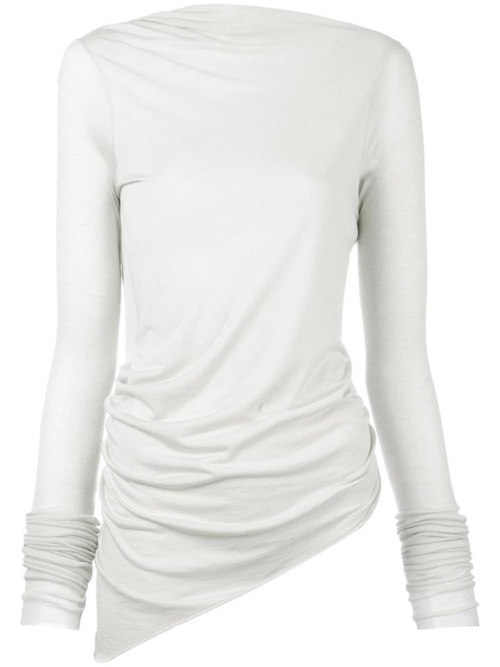 Rick Owens Lilies - Open Back Gathered Top - Women - Cotton/polyamide/viscose - 44, Grey, Cotton/polyamide/viscose