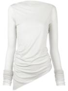 Rick Owens Lilies - Open Back Gathered Top - Women - Cotton/polyamide/viscose - 44, Grey, Cotton/polyamide/viscose