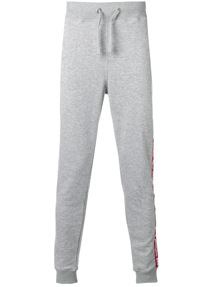 Alpha Industries Side Stripe Track Trousers - Grey