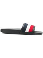 Moncler Striped Styled Slippers - Black