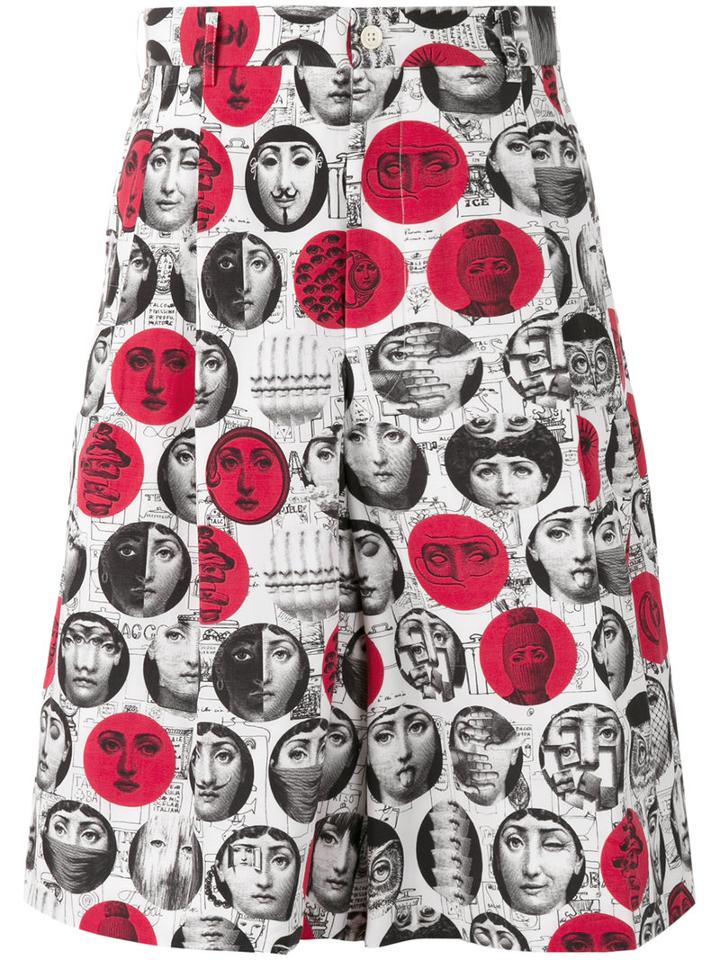 Comme Des Garçons Homme Plus - Face Print Shorts - Men - Cotton - Xxxl, White, Cotton