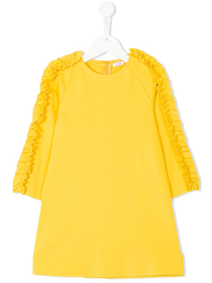 Il Gufo Ruffle Trim Dress - Yellow & Orange