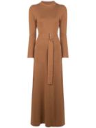 Nicholas Belted Knitted Dress - Brown