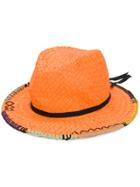 Le Chapeau Embroidered Brim Hat - Yellow & Orange