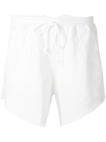 Lost & Found Rooms Over-the-knee Frayed Shorts, Size: Xs, White, Linen/flax/spandex/elastane/cotton