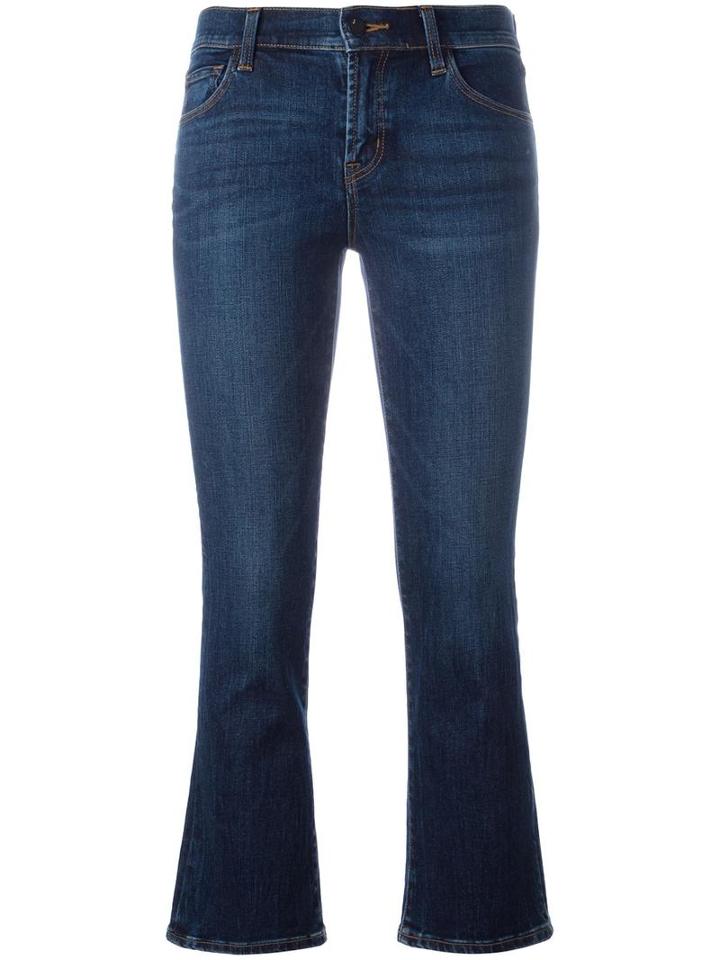 J Brand Cropped 'selena' Bootcut Jeans, Women's, Size: 30, Blue, Cotton/polyurethane