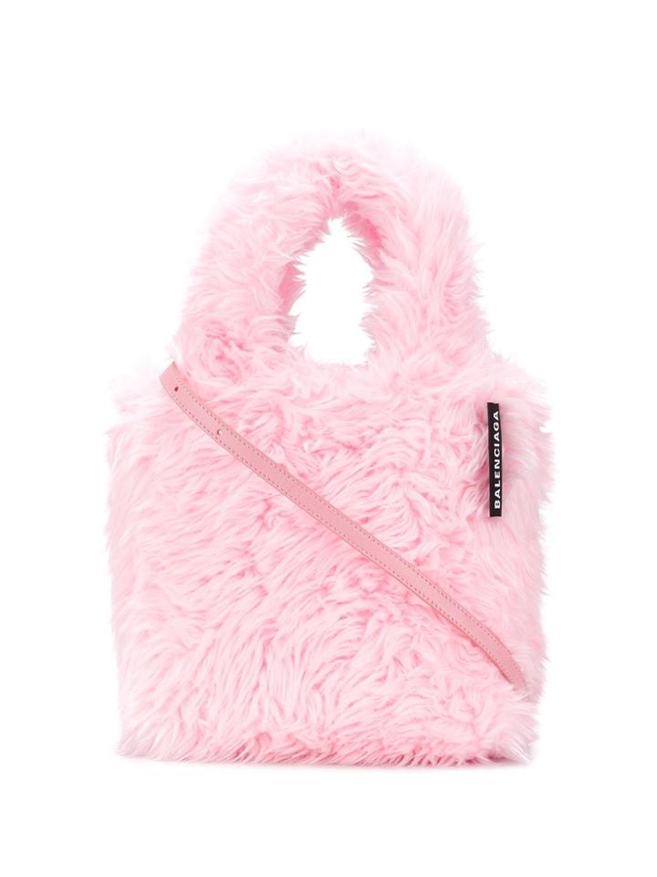 Balenciaga Everyday Xxs Faux-fur Tote - Pink