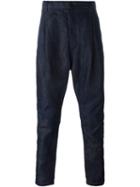 Sacai Drop Crotch Denim Trousers, Men's, Size: 3, Blue, Cotton/linen/flax
