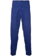 Ganryu Comme Des Garcons - Cropped Loose-fit Trousers - Men - Cotton - 3, Blue, Cotton