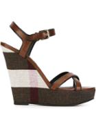 Burberry House Check Wedge Sandals